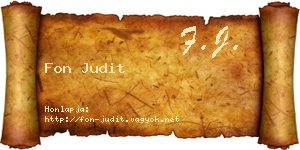 Fon Judit névjegykártya